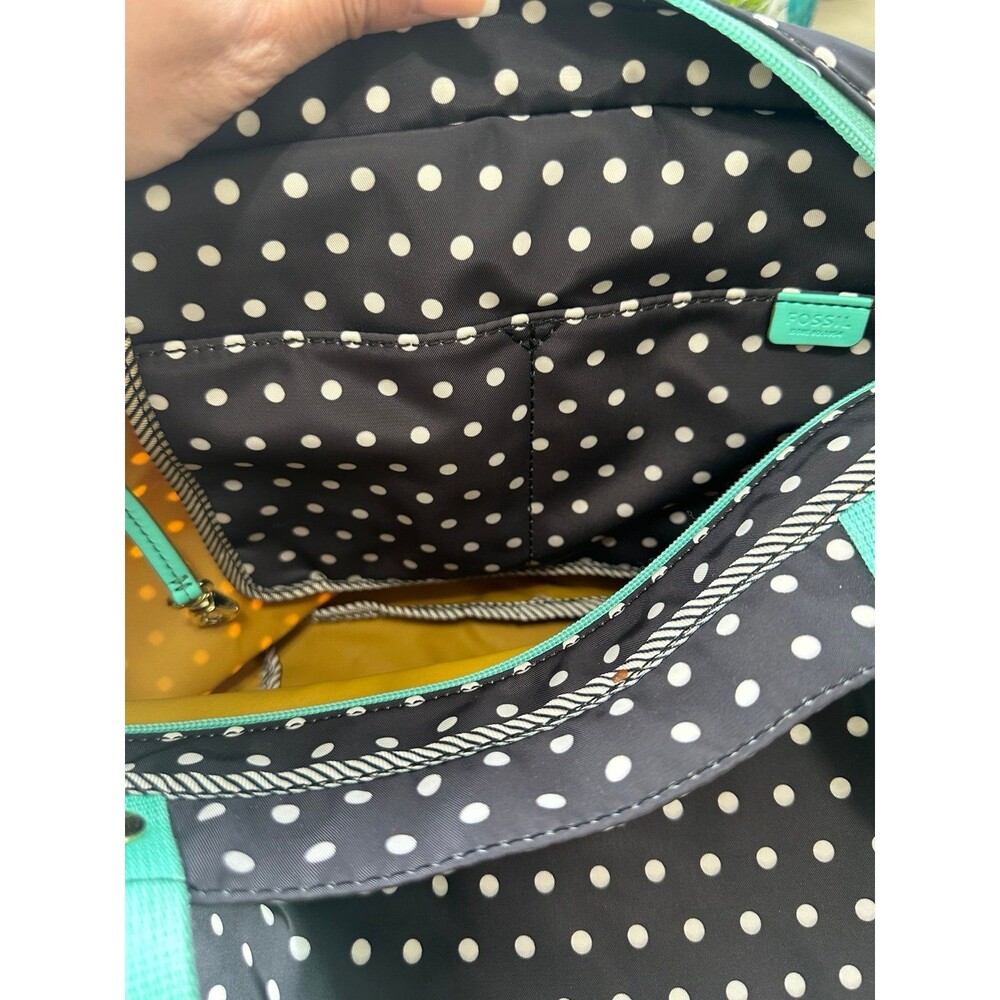 Fossil Keyper Nylon Polka Dots Zip Closure Should… - image 6
